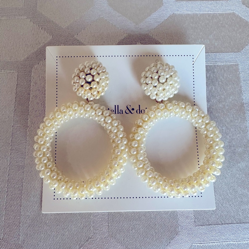 Stella & Dot Pearl Hoops